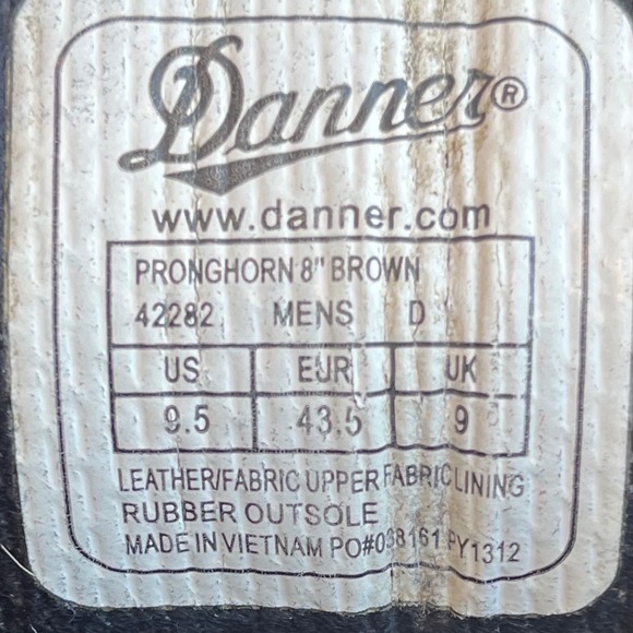 Danner Pronghorn Gore-Tex Mens 9.5 Brown 8" Black Leather Hunting Hiking Boots - Picture 9 of 16